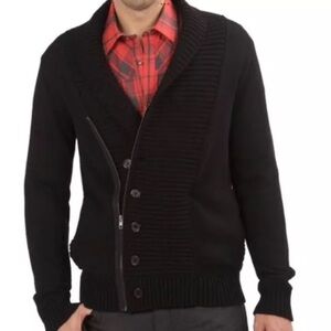 Men's Civil Society Shawl Collar Cardigan W/ Assymetrical Zip  Retail $109.00